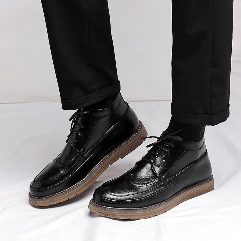 Herrenschuhe Luxusmarke Herren Low Top Freizeitschuhe 2024 Neuankömmling Stiefeletten für Herren Leder Stilvoll Klassische Brogues Herrenschuhe