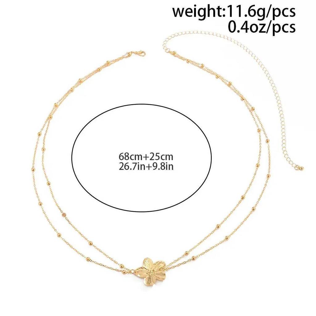 SHIXIN Sexy Double Layers Belly Chains Women Y2K Gold Color Metal Flower Bikini Waist Body Chain Summer Beach Vacation Jewelry
