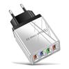 Colorful 4 Usb Phone Charger 3a Tablet Travel Charger Eu Plug Charging Head