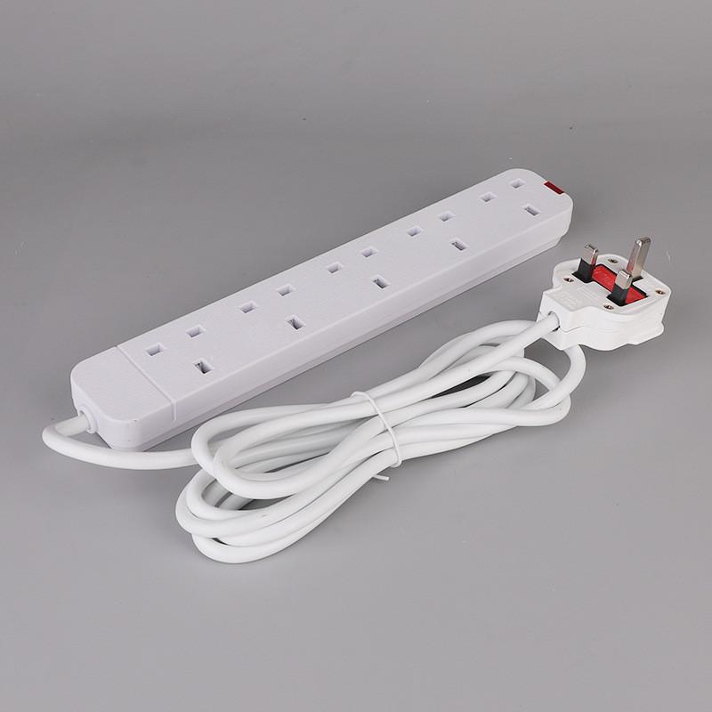 13a British Power Strip With 3 Meter Extension Cord And Multiple Outlets For Enhanced Convenience