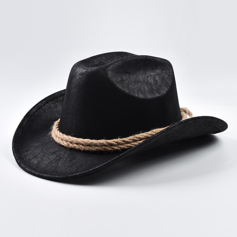 New Western Cowboy Hats Vintage Roll Brim Gentleman Cowgirl Jazz Hat Holidays Party Cosplay Hat