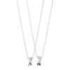 The Kiss Silver Pair Necklace with Simple for Men and Gift for Anniversaries and Gift Wrapping Box 40cm and 50cm SPD7034DM-7035DM Diamonds, Design,