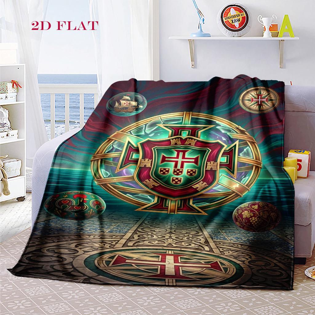 Portuguese Heritage Emblem blanket sofa blanket Suitable for all seasons Outdoor plush blanket Air conditioning blanket Digital printing
