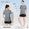 [Rovidorx] T-shirt Ladies Short Sleeve Sports Relaxing Tee Shirt Big Size Gym Wear Sport T-shirt Quick Drying Dry T-shirt Sportswear Running Training