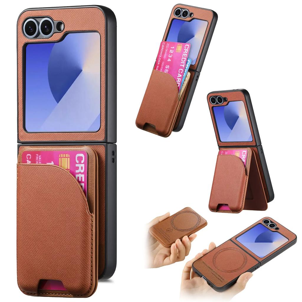 2 in 1 Detachable Vertical Cards Solt Cowboy Pattern Wallet Case For Samsung Galaxy Z Flip 7 FE 6 5 5G Flip6 Stand Pocket Cover