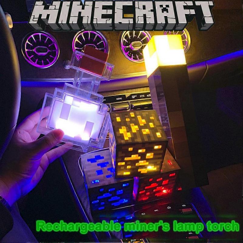 Home Decoration Minecraft Game Torch Lamp Led Night Light Rechargeable Gift