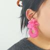 Hook Piercing Mesh Flower Earrings U-shaped Beach Drop Earrings Straw Weave Earrings  Girls Gift