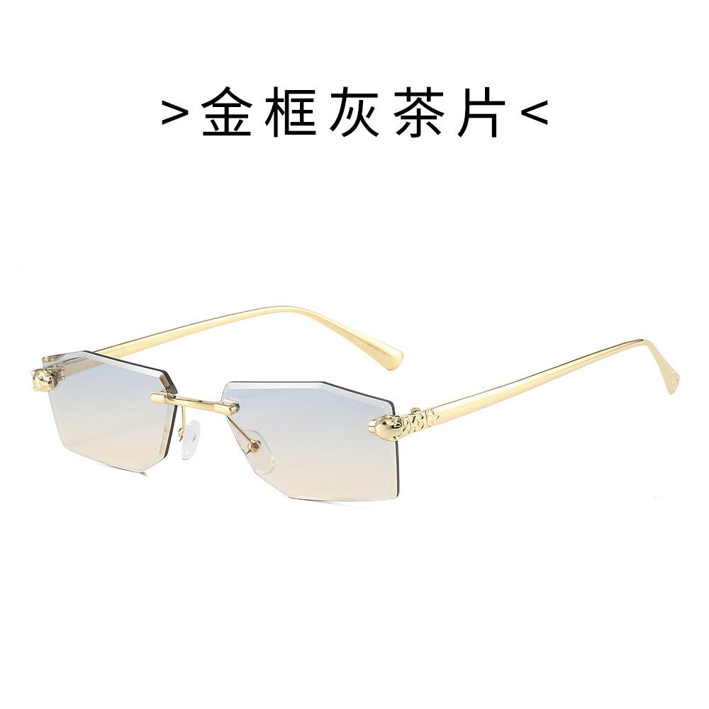 

Trendy Polygon Cut Edge Rimless Sunglasses For Women & Men - Fashionable Street Style Glasses For A Chic Look