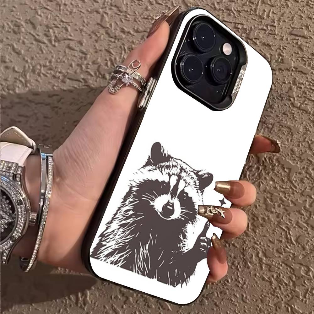 

K-kawaii Raccoon Phone Case For iPhone 17,16,15,14,13,12,11,Pro,X,Xs,MAX,Plus TPU Soft To Skin-friendly Cover iPhone17Pro