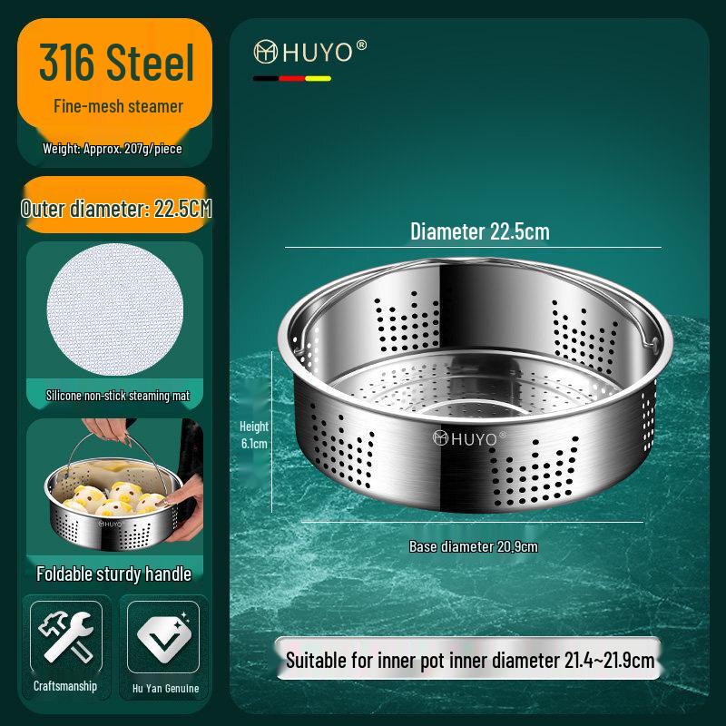 ZISIZ 316L Stainless Steel Rice Cooker Steamer Basket