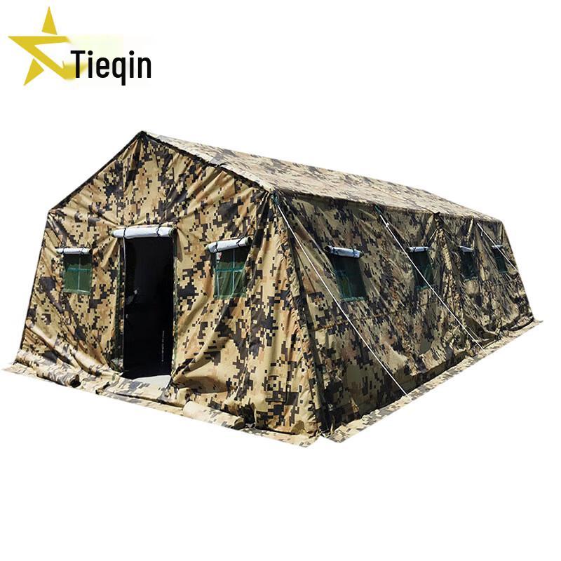 Tieqin Green Jungle Camouflage Frame Pole Tent, 30 sqm
