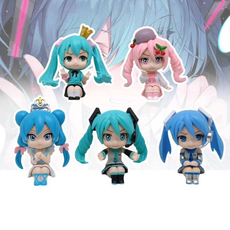 Adorable Q Version Hatsune Miku Figurine Pvc Anime Collectible Doll Set For Fans