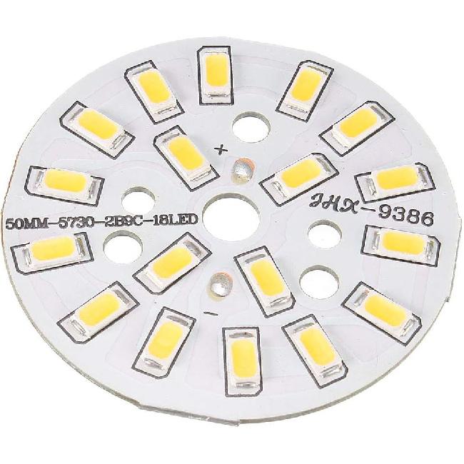 uxcell LED Chip Bulb 300mA 9W 18 LEDs 5730 Surface Mounted Devices Module Aluminum Board Warm White Super Bright 50mm Dia for Floodlight