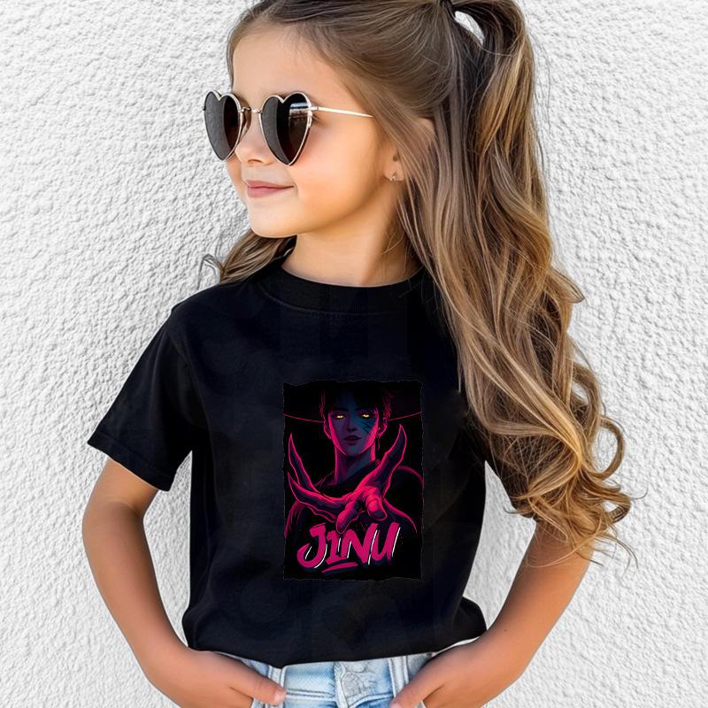 T-Shirts Girls Children's Women's Comfortable Cartoon Printed T-shirt Pure Cotton Short Sleeves Soft