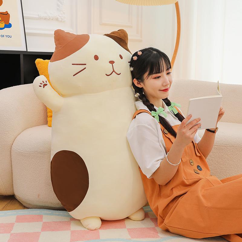 New Long Cat Throw Pillow Plush Toy Cheese Cat Doll Doll To Sleep with
