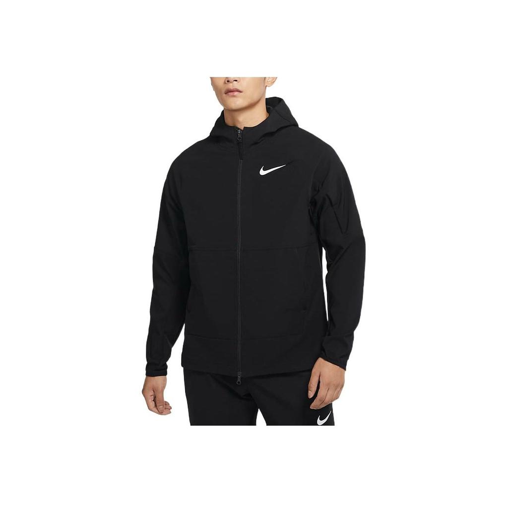Nike Logo Print Stand Collar Hooded Jacket Men Jackets Black DQ6594-010