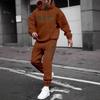 New sweater sweatpants set letter printing casual jacket autumn and winter velvet street tide youth hooded suit