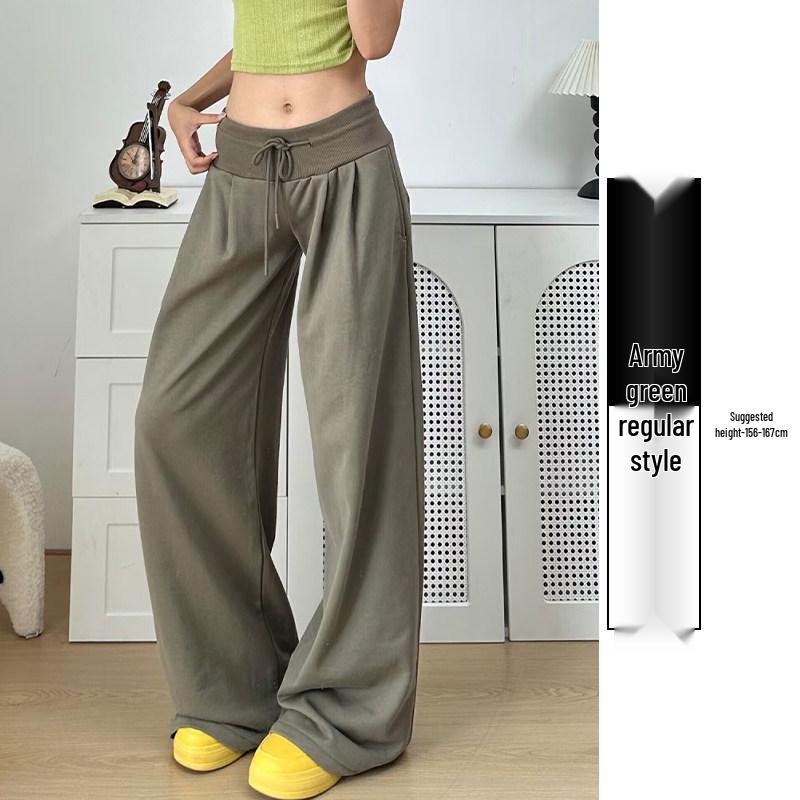 

Women s Dark Blue High-Waisted Wide-Leg Sweatpants, Autumn 2026 Retro Style L 105-115 lbs