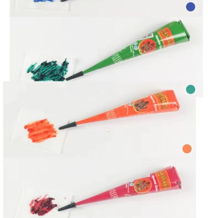 Plant-Based Hand-Painted Henna Tattoo Paste for Stencil Use