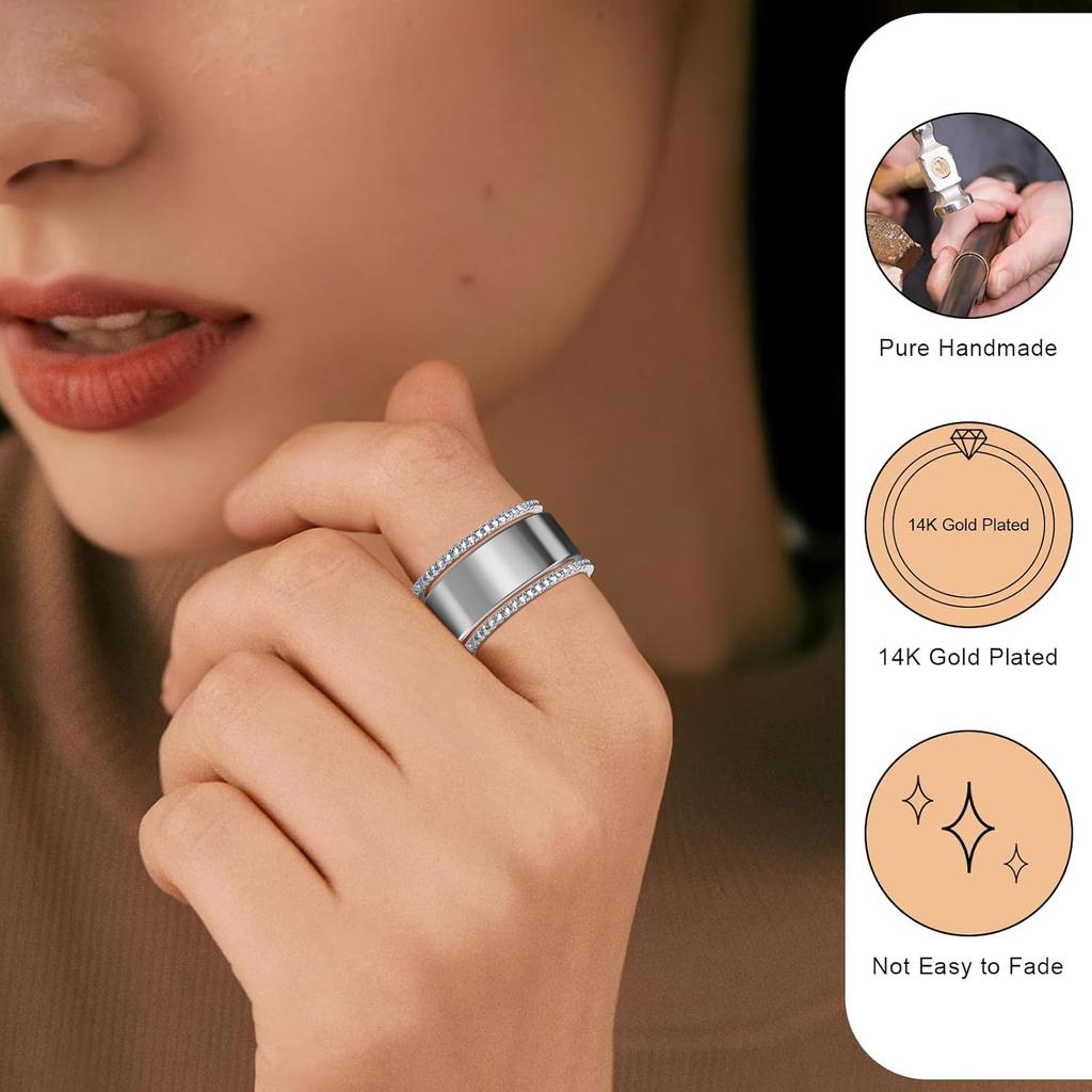 Paquete de 2 Anillos Apilables Chapados en Oro de 14 Quilates para Oura Gen 4/Oura Gen 3, Anillo Oura Apilable con Circonita Cúbica Simulada Diamante para Mujeres