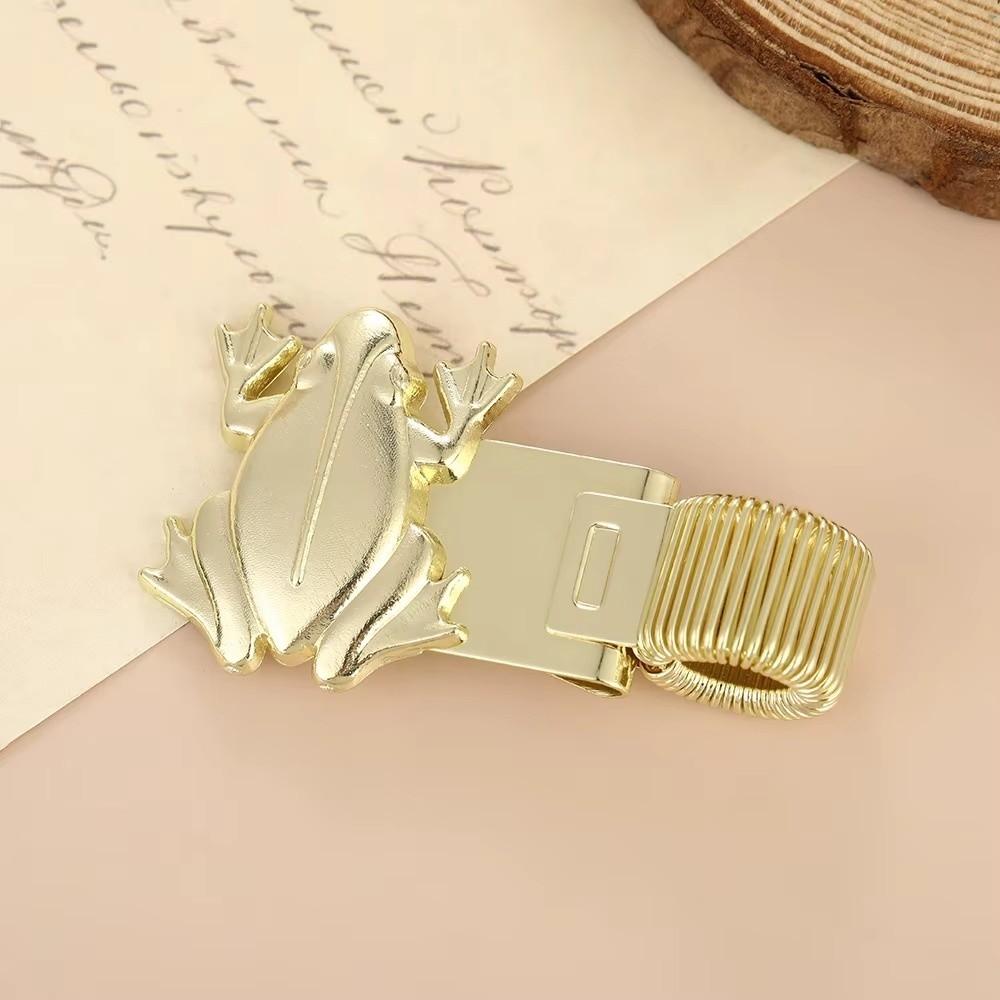 Spring Loaded Metal Pen Holder Animal Theme Bookmark Clip Vintage Frog Pen Clip  School Supplies