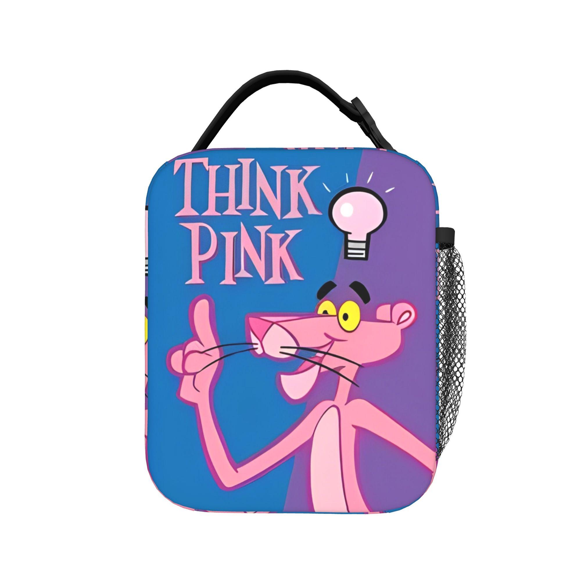 Pinks Panthers Streepjespatroon Geïsoleerde Lunchtassen Koeltas Herbruikbaar,Lunchcontainer Grote Tote Lunchbox Kantoor Reizen One Size