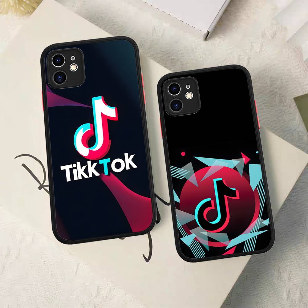 T-TikTok-K Phone Case For IPhone 16 15 14 13 12 11 Pro Max Plus X XS MAX Black Matte Phone Fundas