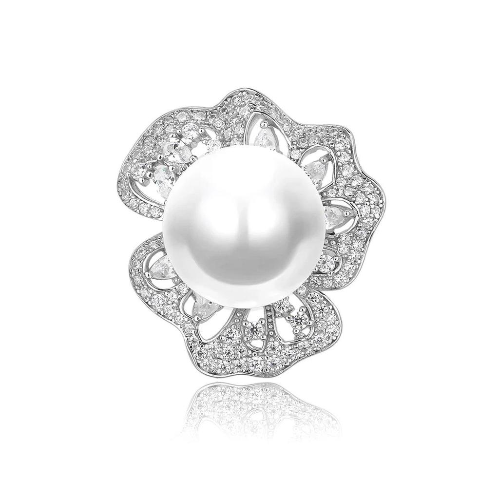 Xiancan Jewelry 2024 Elegant Women's Pearl Ring S925 Silver 14mm Shell