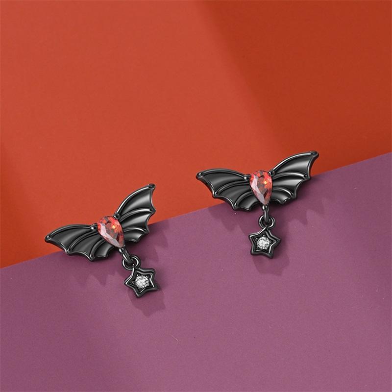 Original 925 Sterling Silver Purple Flower Owl Earrings Women 2025 Zircon Ear Studs Sparkling Pave Hoop Earring Jewelry Gift
