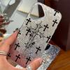 Acrylic Back TPU Bumper for iphone 11 14 15 XR 16 Plus 12 17 Pro 13 XS Max 18 Pro Max Air Black - White Cross Pattern hone Case Shockproof Cover