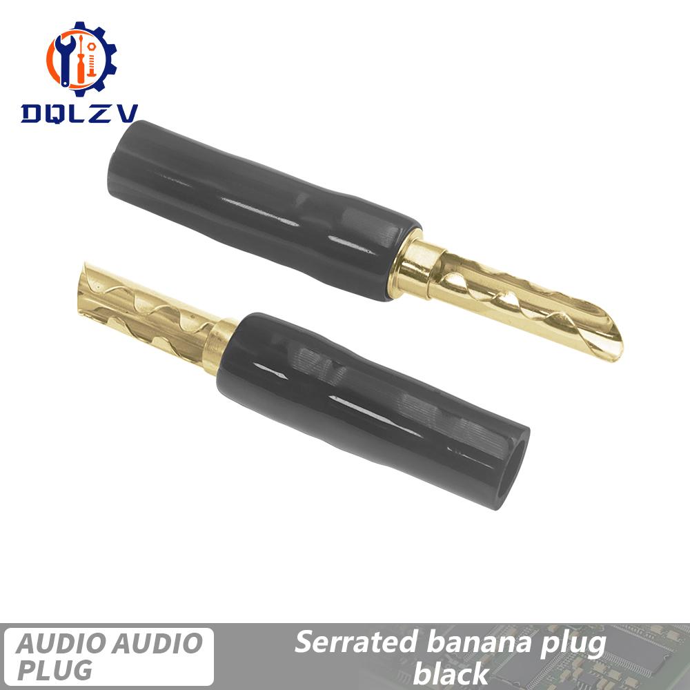 Type L Lanterne Ondulée Six Feuilles Caoutchouc Souple Broche Vidéo Doré 4mm Cuivre Pur Type Y Angle Droit fiche banane