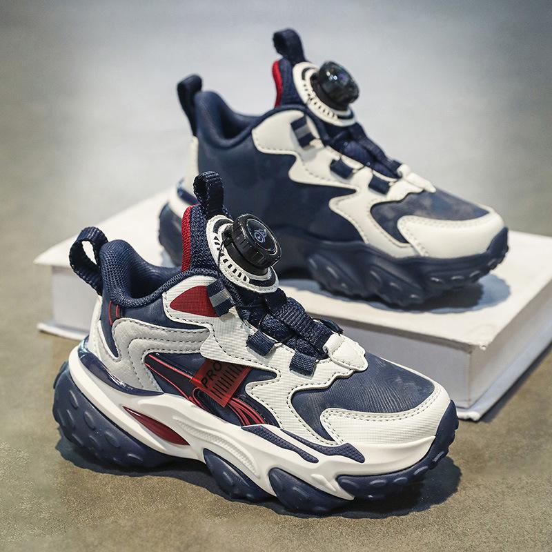 Children's Non-Slip Leather Basketball Shoes with Thick Sole and Breathable Design