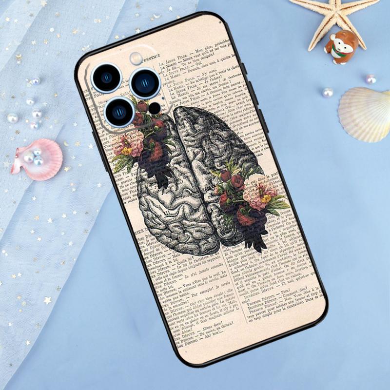 Brain Art Case For iPhone 17 Pro Max 16 15 14 12 11 13 Pro Max Plus 12 13 Mini 16e 17 Air Back Cover