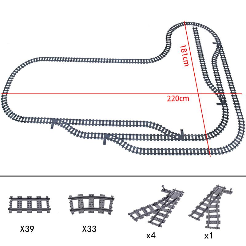 City Trains Bridge Flexible Switch Railway Tracks Rails Electric Crossing Forked Straight Curved Building Block Bricks Toys