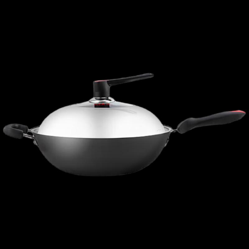 COOKER KING 32cm Non-Coated Cast Iron Wok