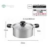 Maruyama Content CO3-20R, 20cm (6.5 Gal) Double-handled Pot with 2.9L Capacity, Graduated, Suitable for Induction and Gas Stoves, Stainless Steel, Wit