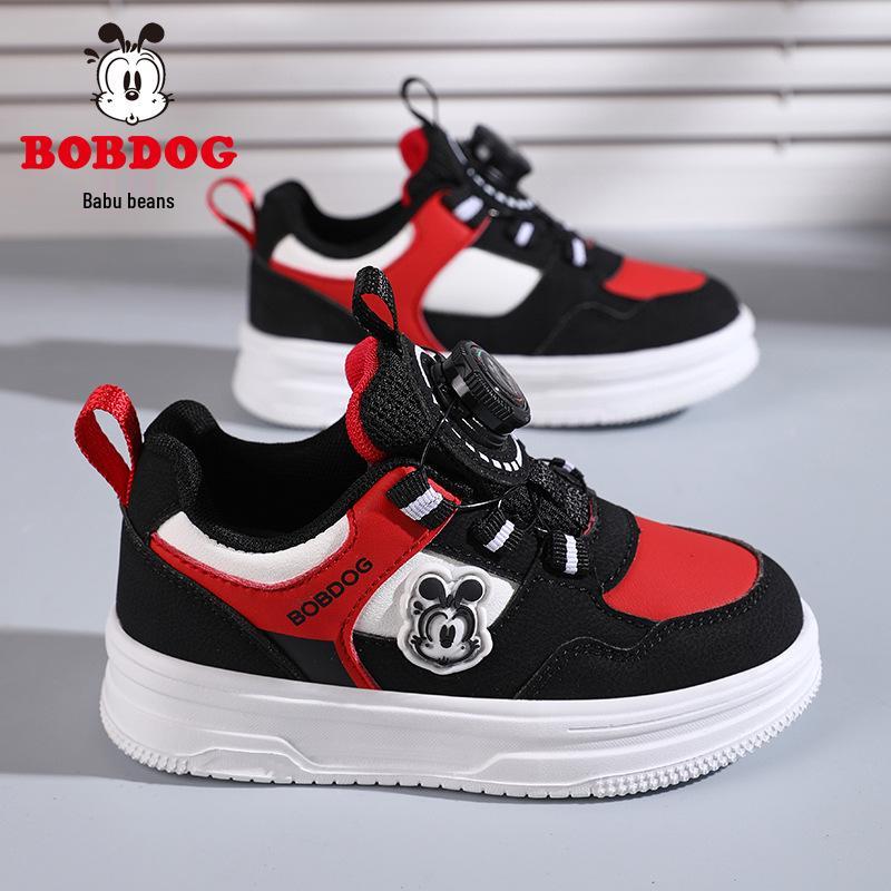 

Bobodou Girls Waterproof Leather Sneakers - Winter 2025 Collection 33 чорний/червоний