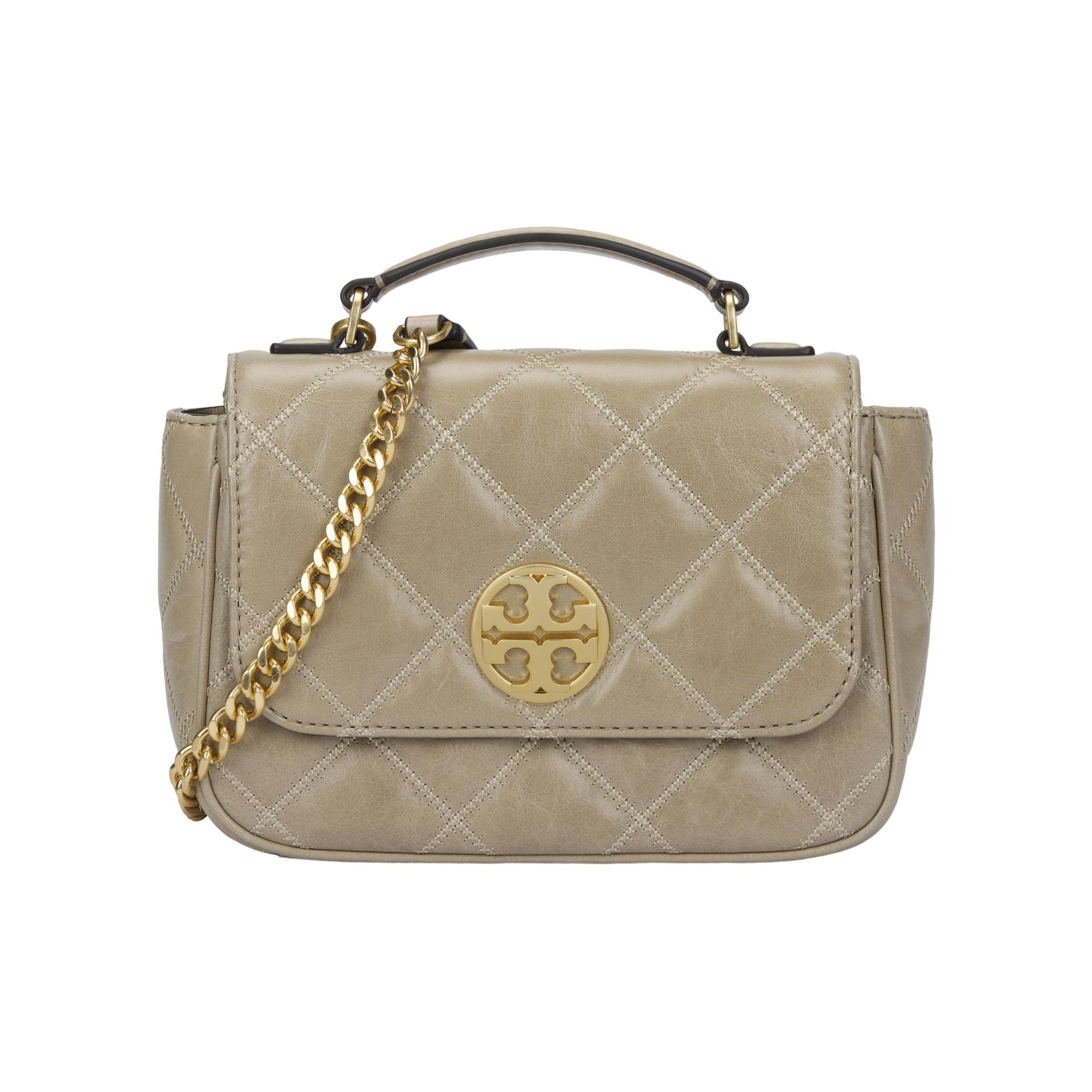 

Tory Burch Metal Logo Leather Tote Shoulder Crossbody Bag Small Women bags Almond 143648-220 Basic Set (Bag+Dust Bag)