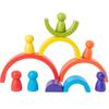 1 stücke Regenbogen Holz Baby Spielzeug Montessori Kreative Regenbogen Bausteine Holz Jenga Spiel Frühen Pädagogisches Spielzeug für Kinder