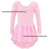 Conjunto de Gimnasia para Niñas de Manga Larga con Falda de Lentejuelas - Dos Piezas con Correas Cruzadas Múltiples
