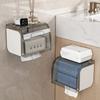 Transparent tissue holder roll paper box toilet wall mounted non perforated waterproof storage rack toilet paper holder