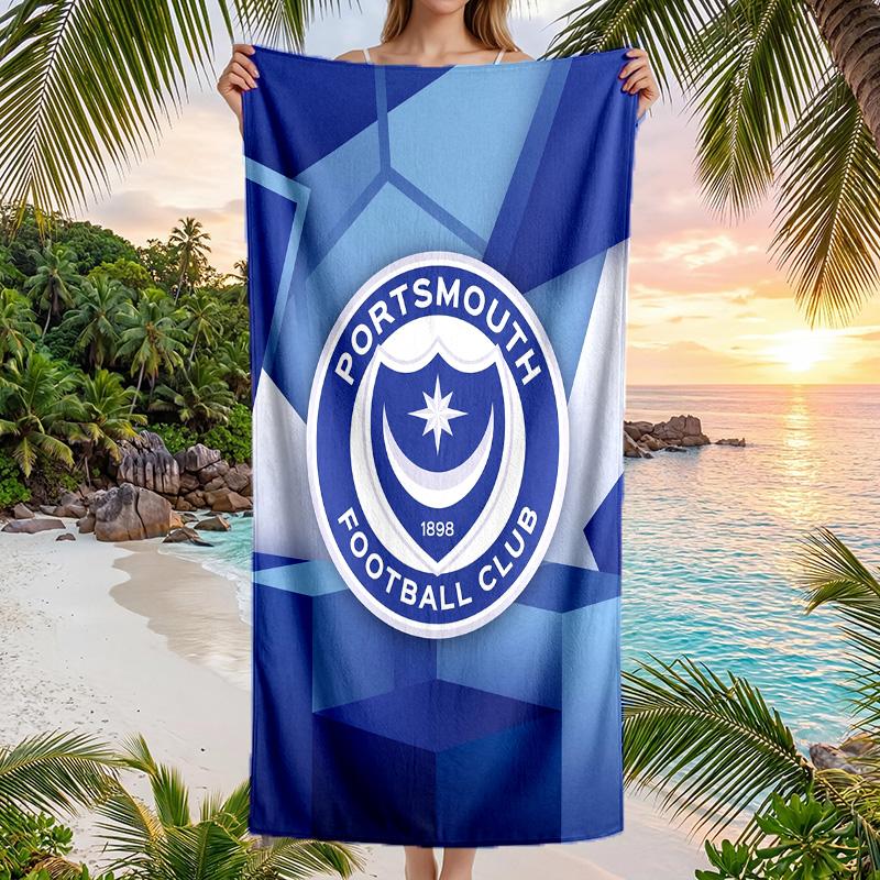 Portsmouth FC Print Quick Dry Beach Towel Microfiber Absorbent Portable Travel Swimming Towel