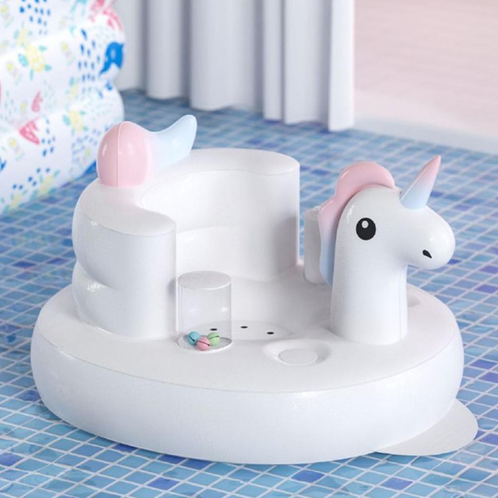 Baby Chair Inflatable Cute Animal Pattern Large Base PVC Soft Comfortable Inflatable Infant Chair