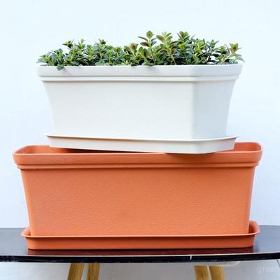 Rectangle Flower Pot Plastic Long Flower Planters Balcony Vegetable Planting Pot Courtyard Green Plant Pot Gardening Supplies