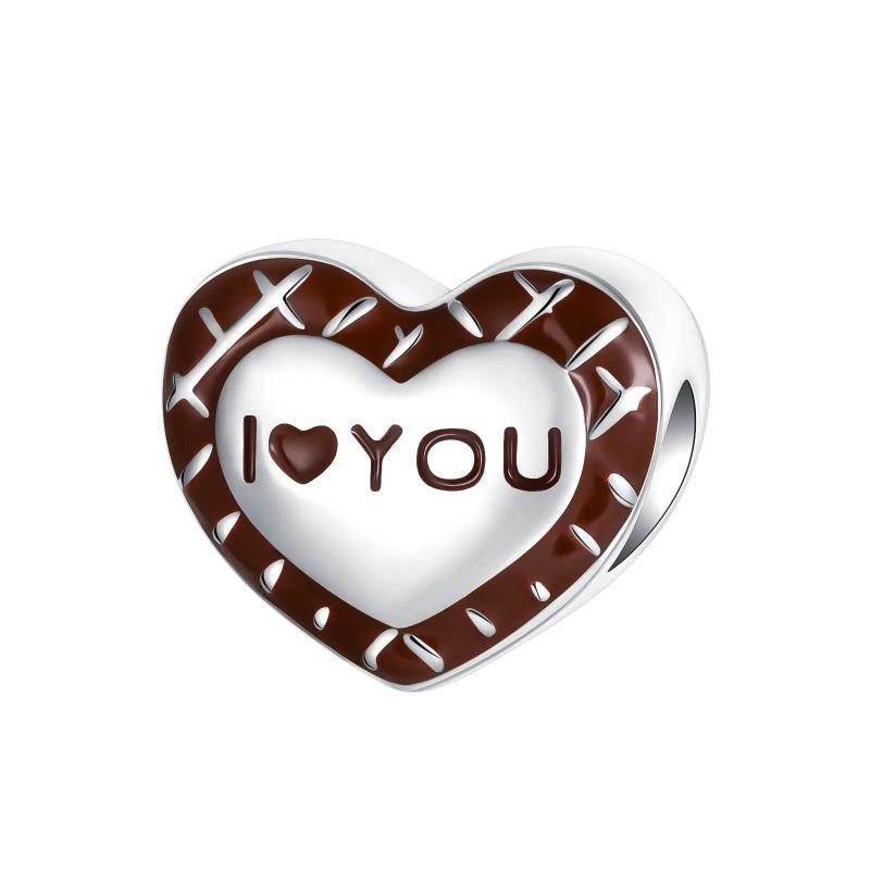 Nya Hjärtformade Berlocker Kopparblomma Evig Kärlek Pärlor Passar Originalarmband Halsband För Kvinnor DIY Smycken Gåva