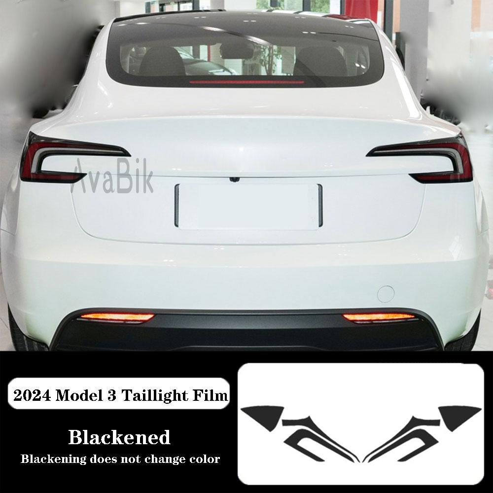 For Tesla Model 3 Highland 2024 PPF Headlight & Taillight Film Black Transparent Anti-scratch Self-healing Protection Stickers