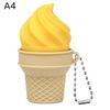 Anti-Stress Ice Cream Cone Keychain 1Pcs Soft Calming Finger Button Fidget Toy for Office Workers Anxiety Relief