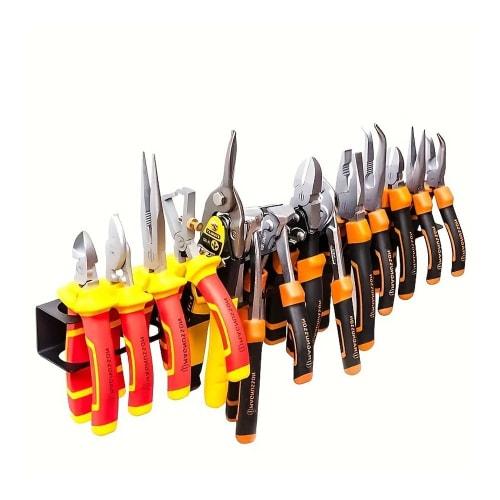Botocoo Wall-Mounted Tool Rack with Screwdriver and Pliers Holder, Multifunctional Tool Storage Rack, Space-Saving Tool Organizer for Garage, Workshop