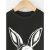 Kids Crewneck Sweatshirt, Long Sleeve Spring Fall Tops, Fashion Glasses Rabbit Graphic Print