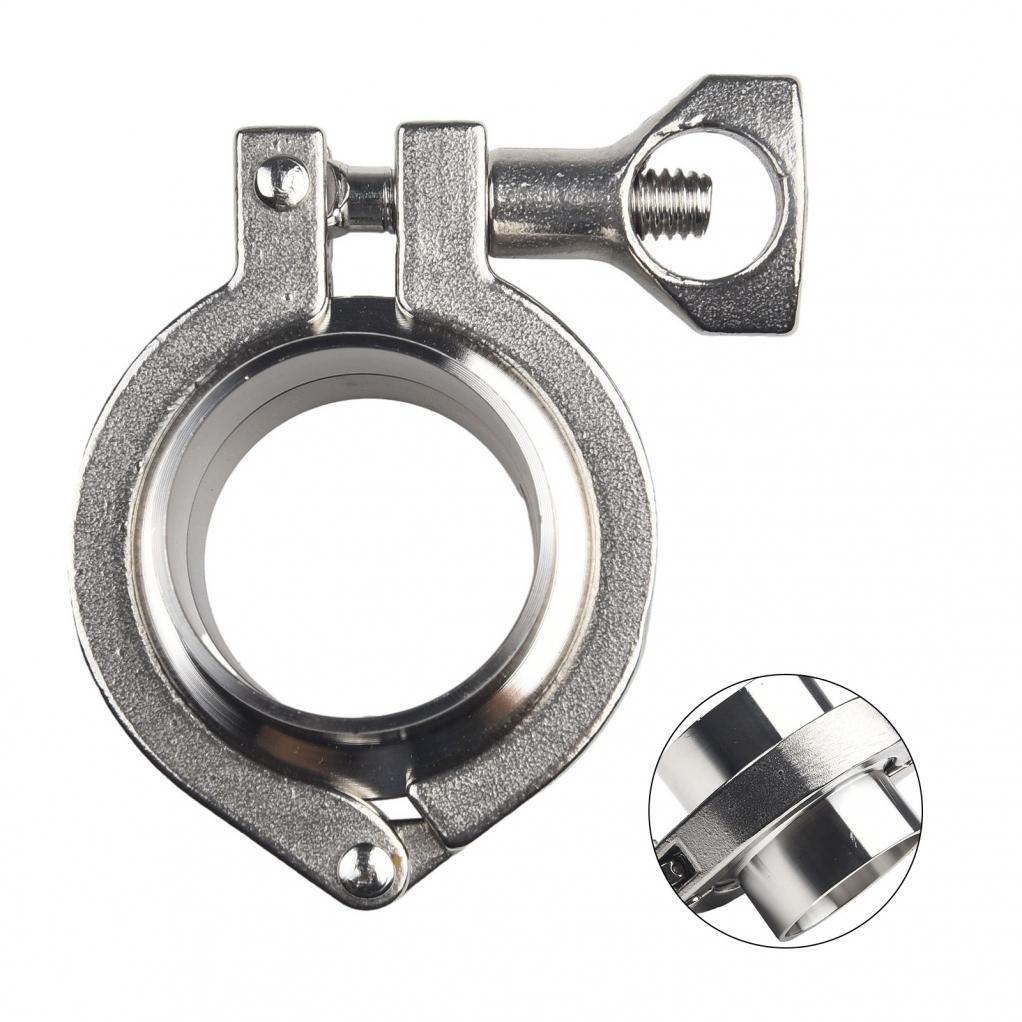 OD 3/4 - 4 In 19mm - 102mm Sanitary Weld Ferrule + Tri Clamp + PTFE Gasket SS304